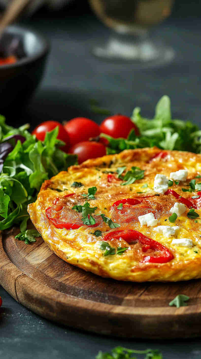 Roasted Red Pepper & Feta Frittata