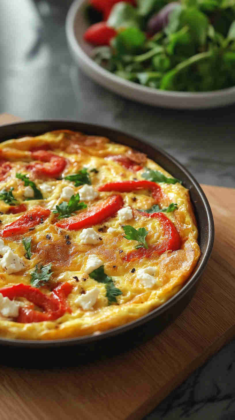 Roasted Red Pepper & Feta Frittata