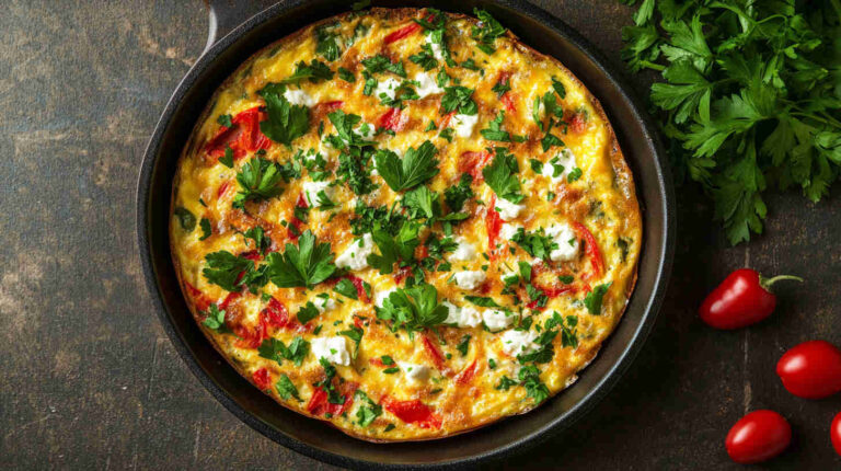 Roasted Red Pepper & Feta Frittata