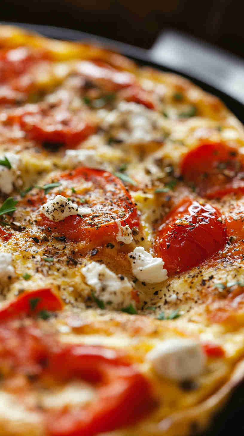 Roasted Red Pepper & Feta Frittata