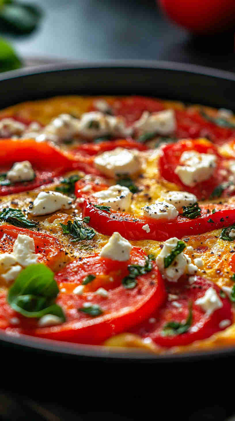 Roasted Red Pepper & Feta Frittata