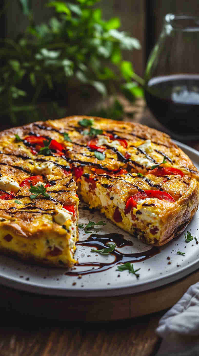 Roasted Red Pepper & Feta Frittata