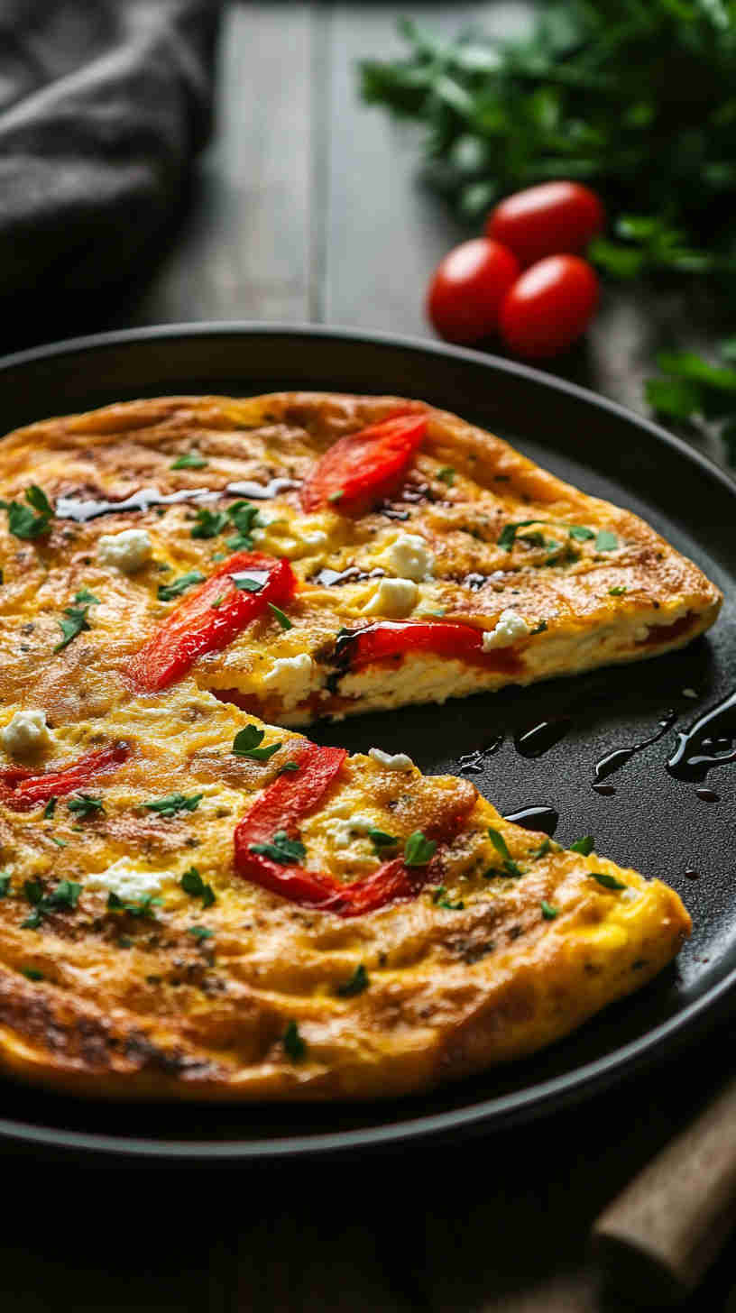 Roasted Red Pepper & Feta Frittata