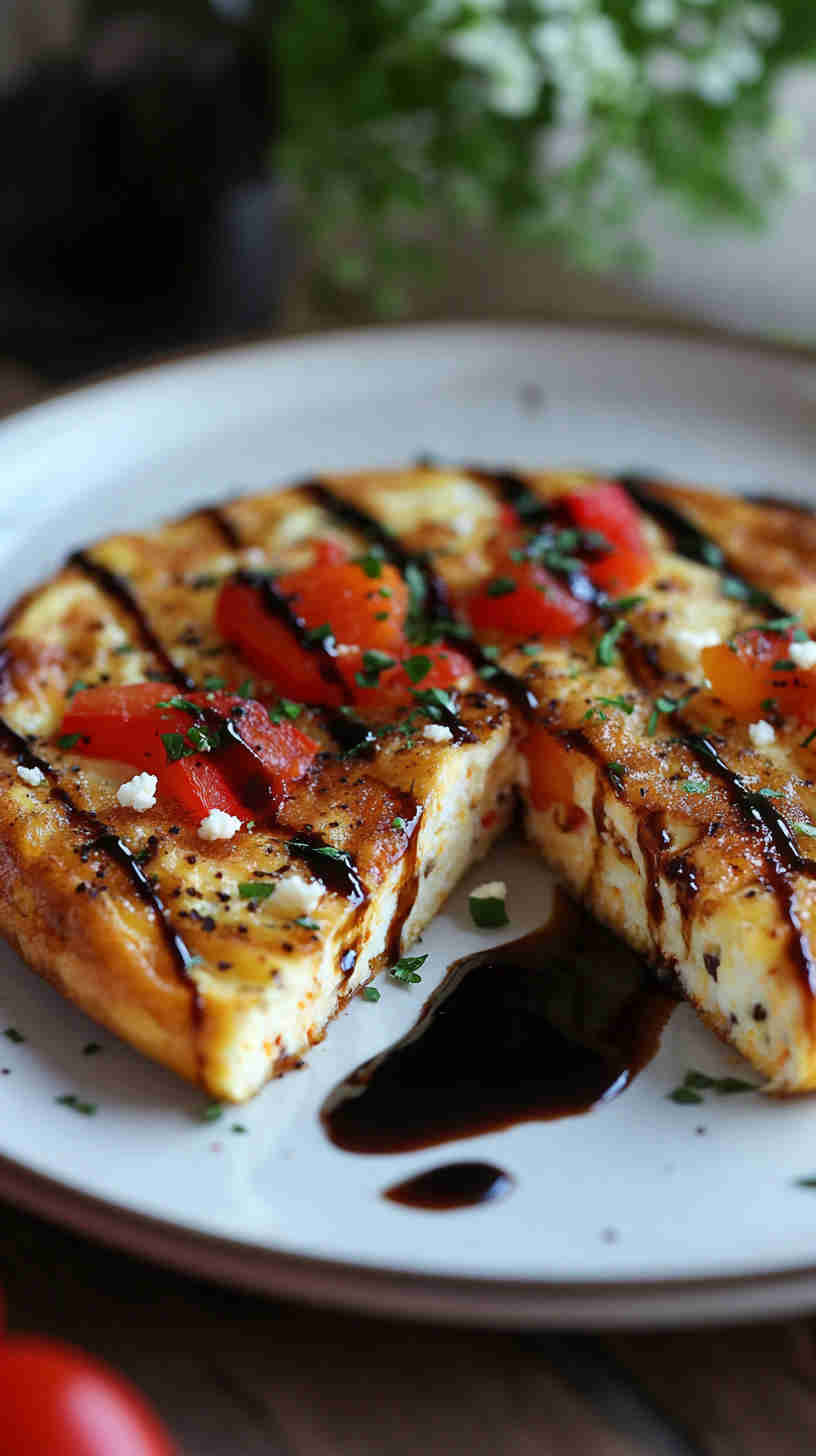 Roasted Red Pepper & Feta Frittata