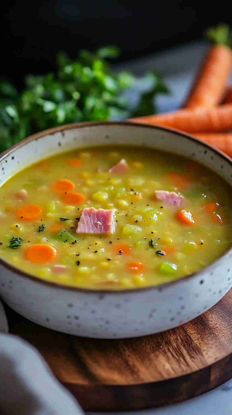 Rustic Split Pea Soup with Ham