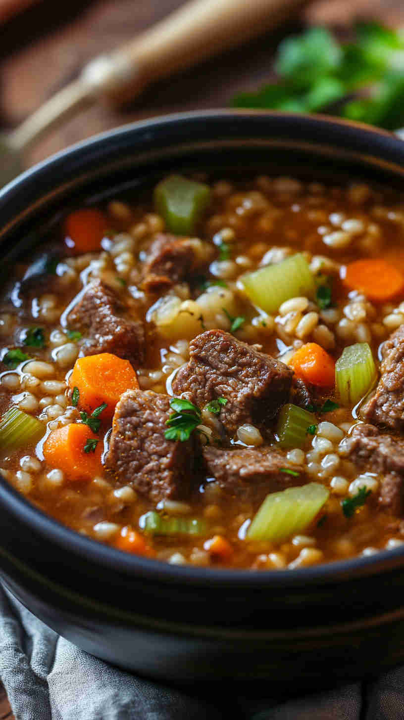 Savory Beef and Barley Soup