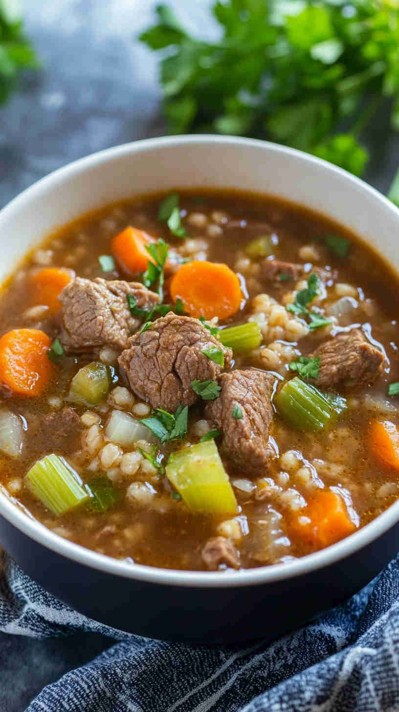 Savory Beef and Barley Soup