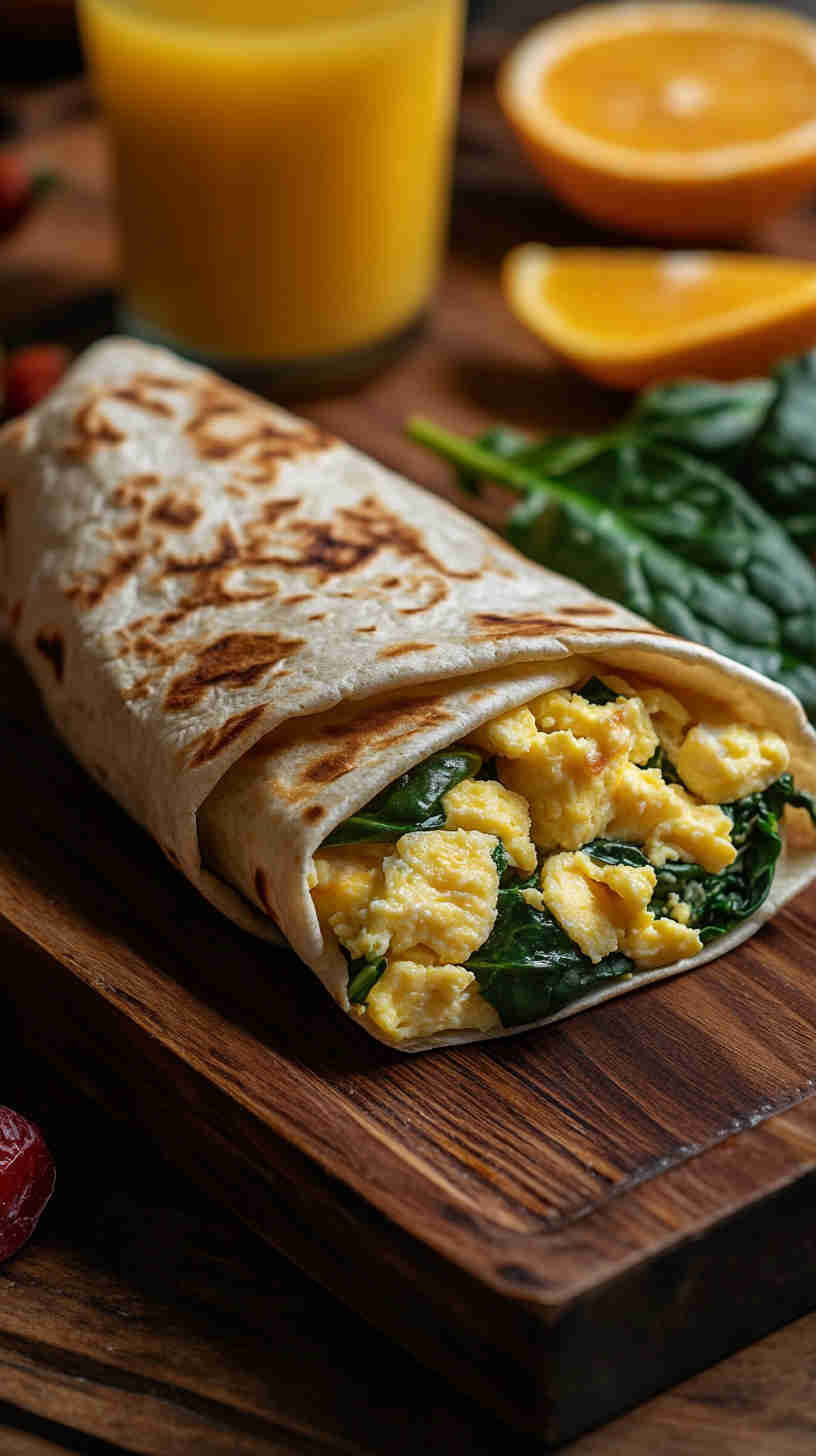 Scrambled Egg & Spinach Wrap