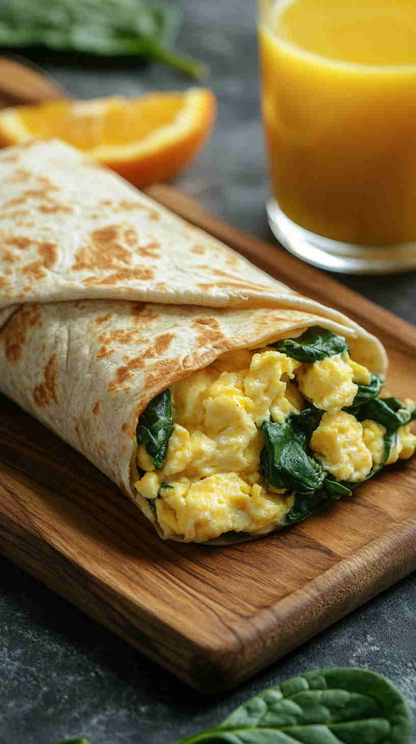 Scrambled Egg & Spinach Wrap