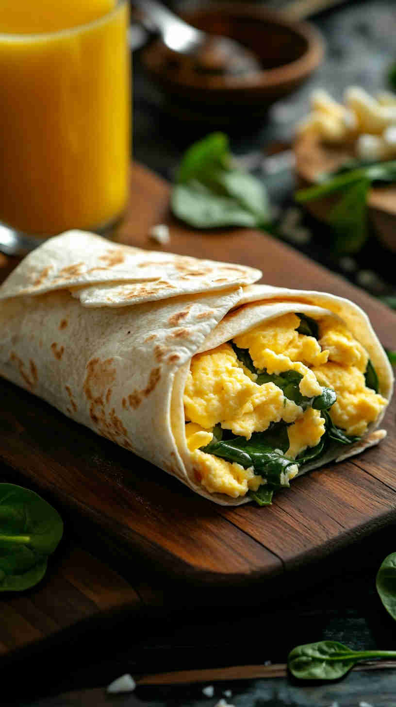 Scrambled Egg & Spinach Wrap