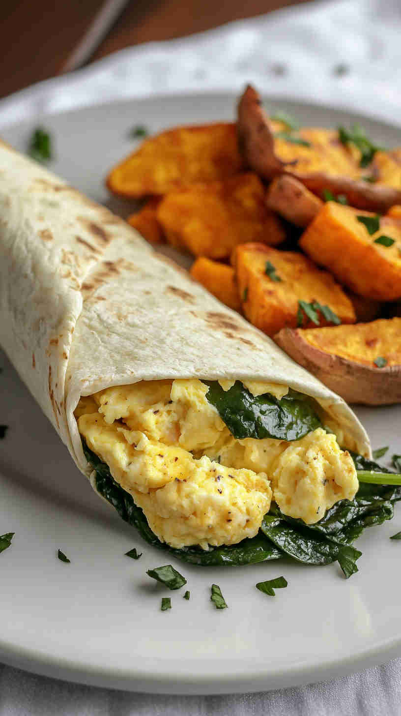 Scrambled Egg & Spinach Wrap