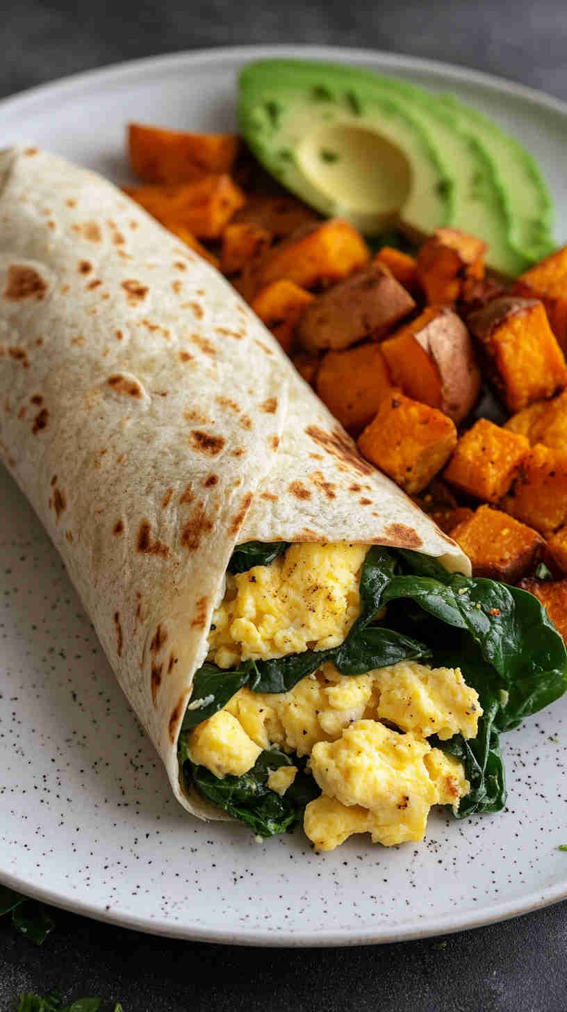 Scrambled Egg & Spinach Wrap
