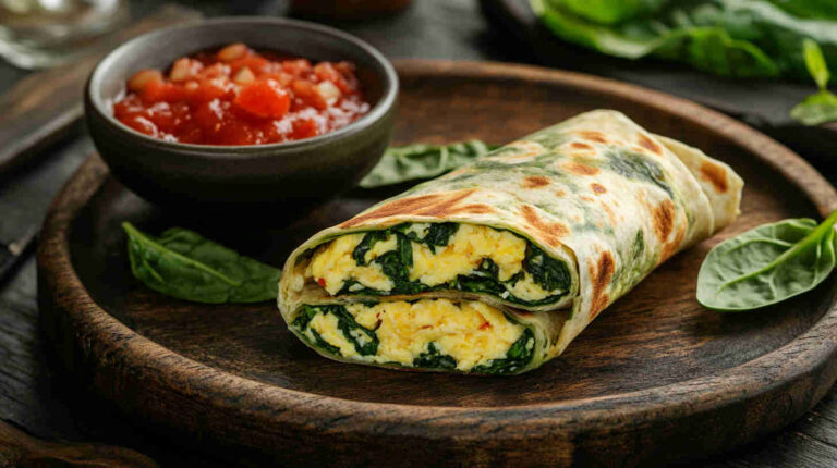 Scrambled Egg & Spinach Wrap