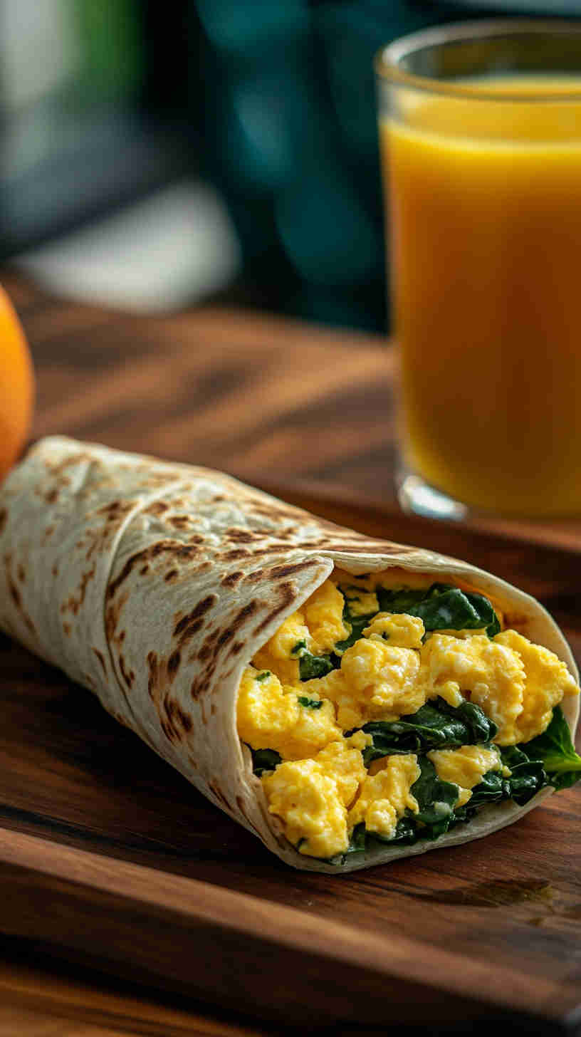Scrambled Egg & Spinach Wrap