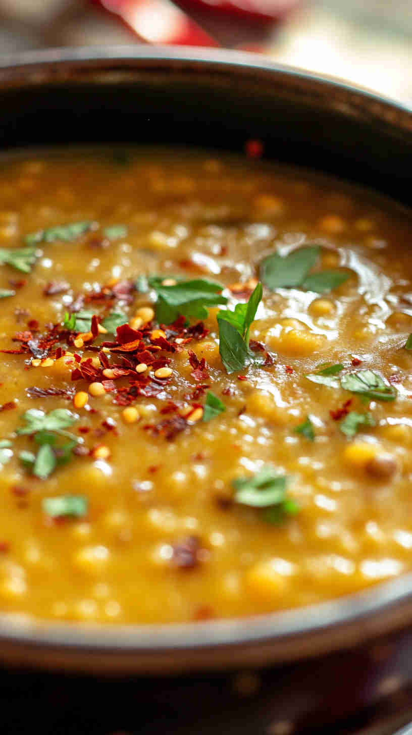 Simple Lentil Soup with Garlic and Herbs