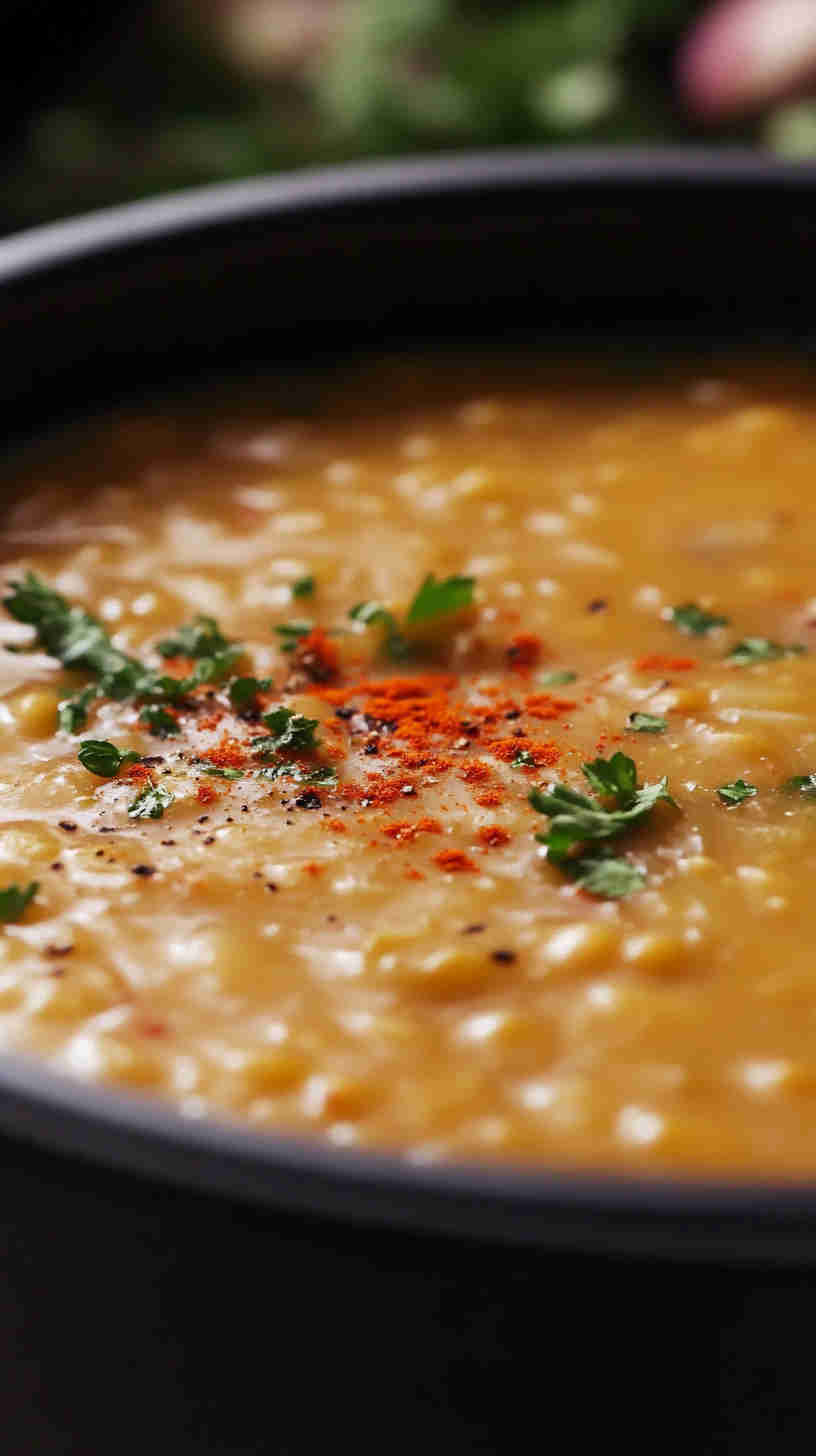 Simple Lentil Soup with Garlic and Herbs