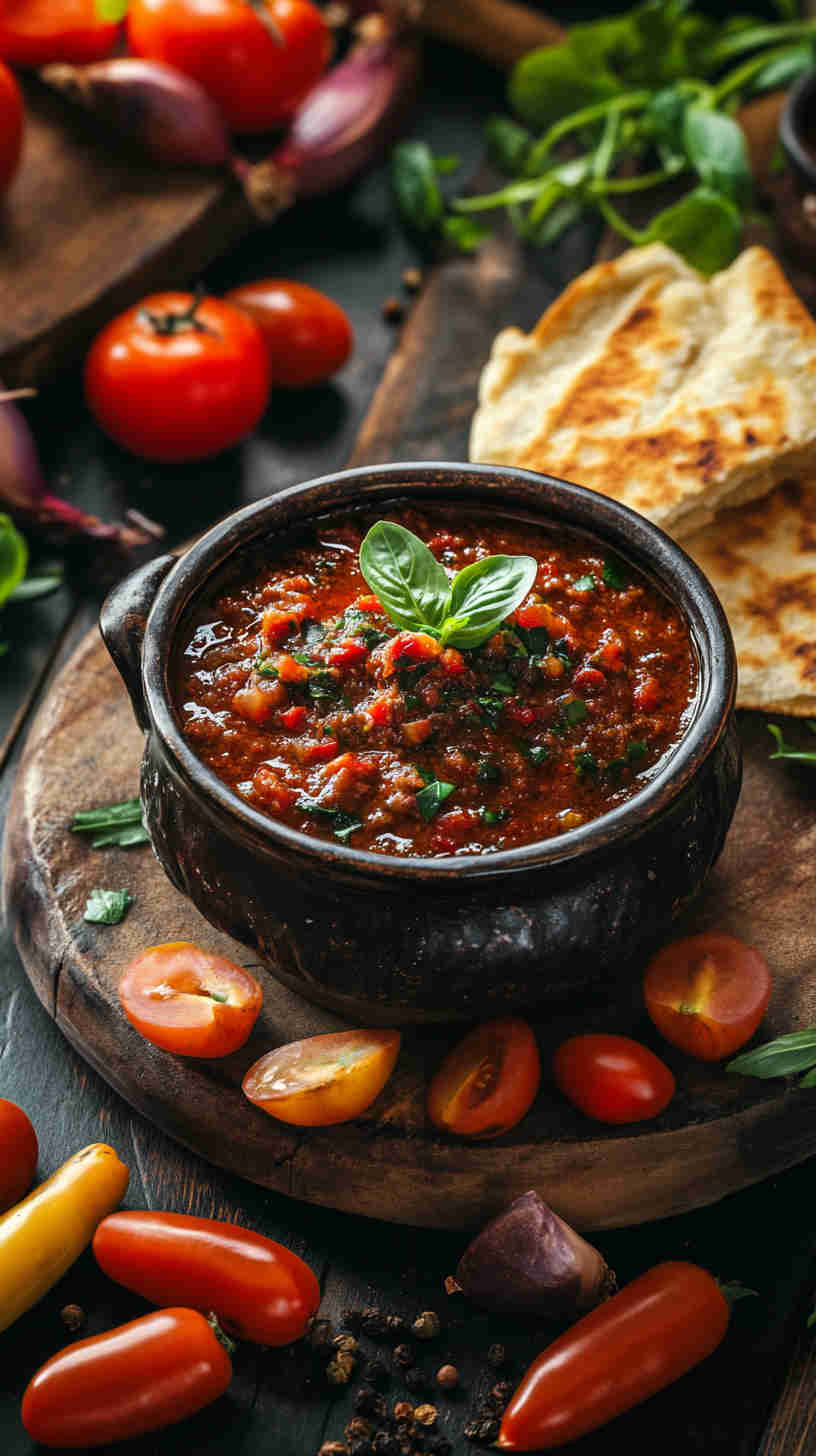Smoky Aubergine Dip with Pita Bread