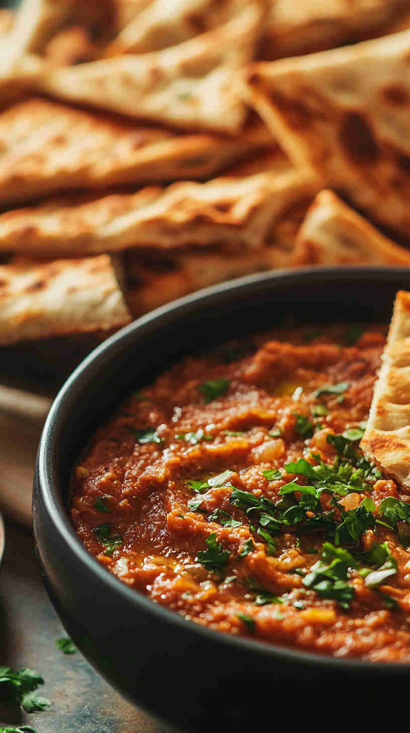 Smoky Aubergine Dip with Pita Bread