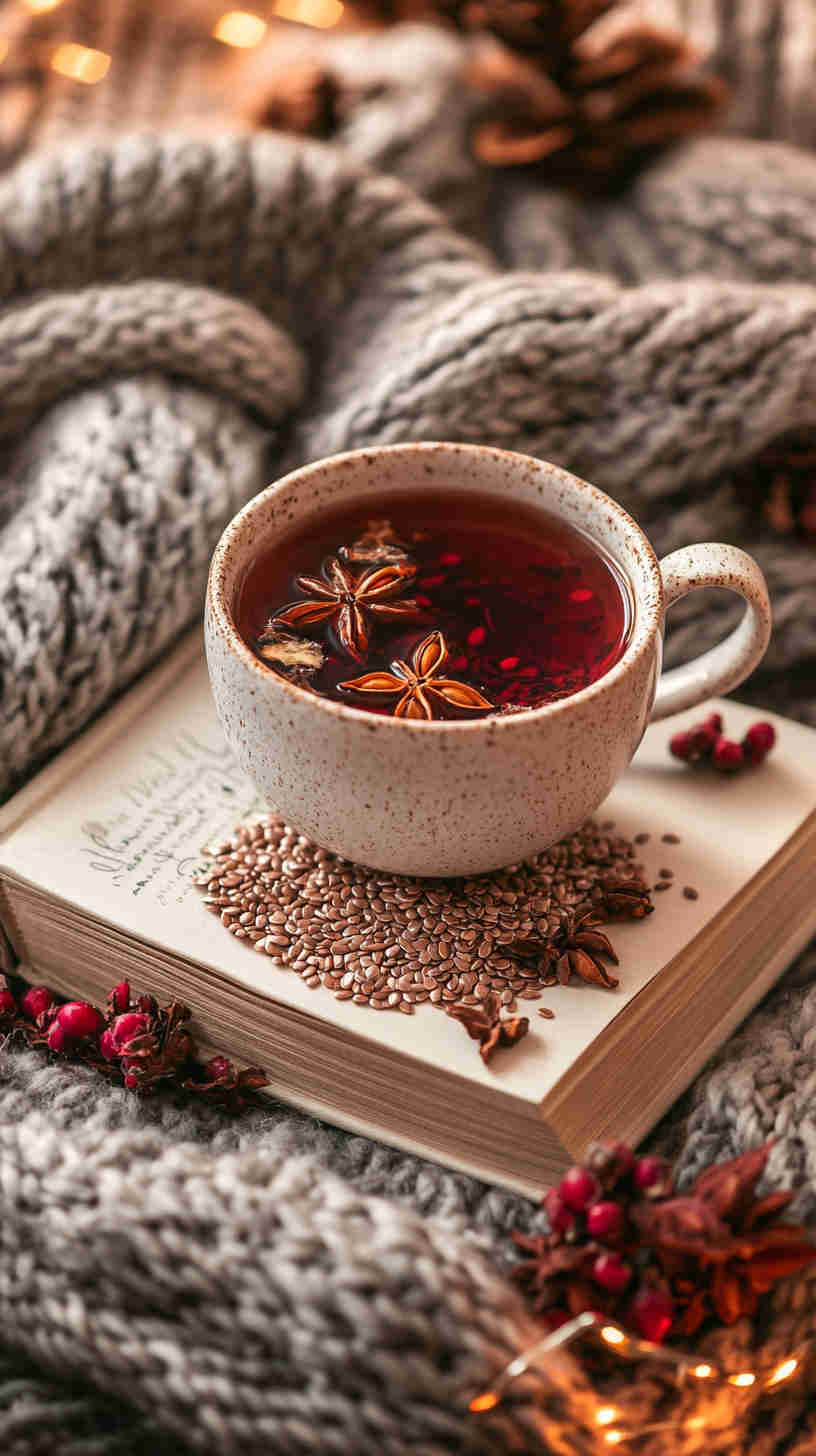 Spiced Herbal Tea with Flaxseeds