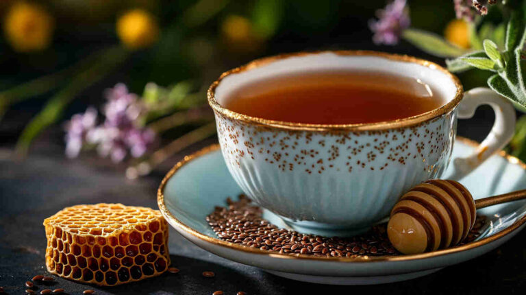 Spiced Herbal Tea with Flaxseeds