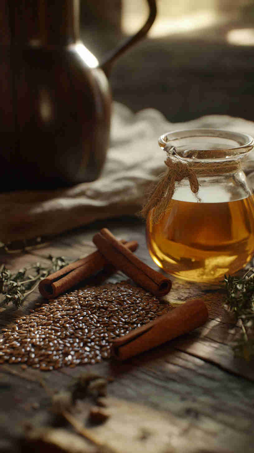Spiced Herbal Tea with Flaxseeds