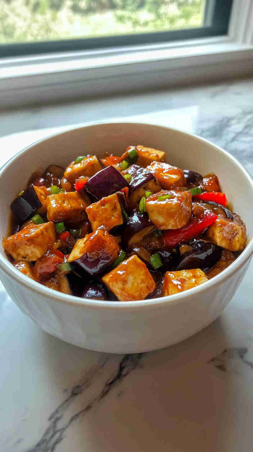 Spicy Aubergine Stir-Fry with Tofu