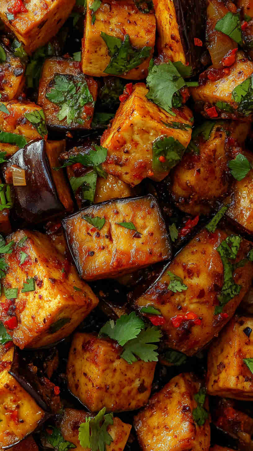 Spicy Aubergine Stir-Fry with Tofu