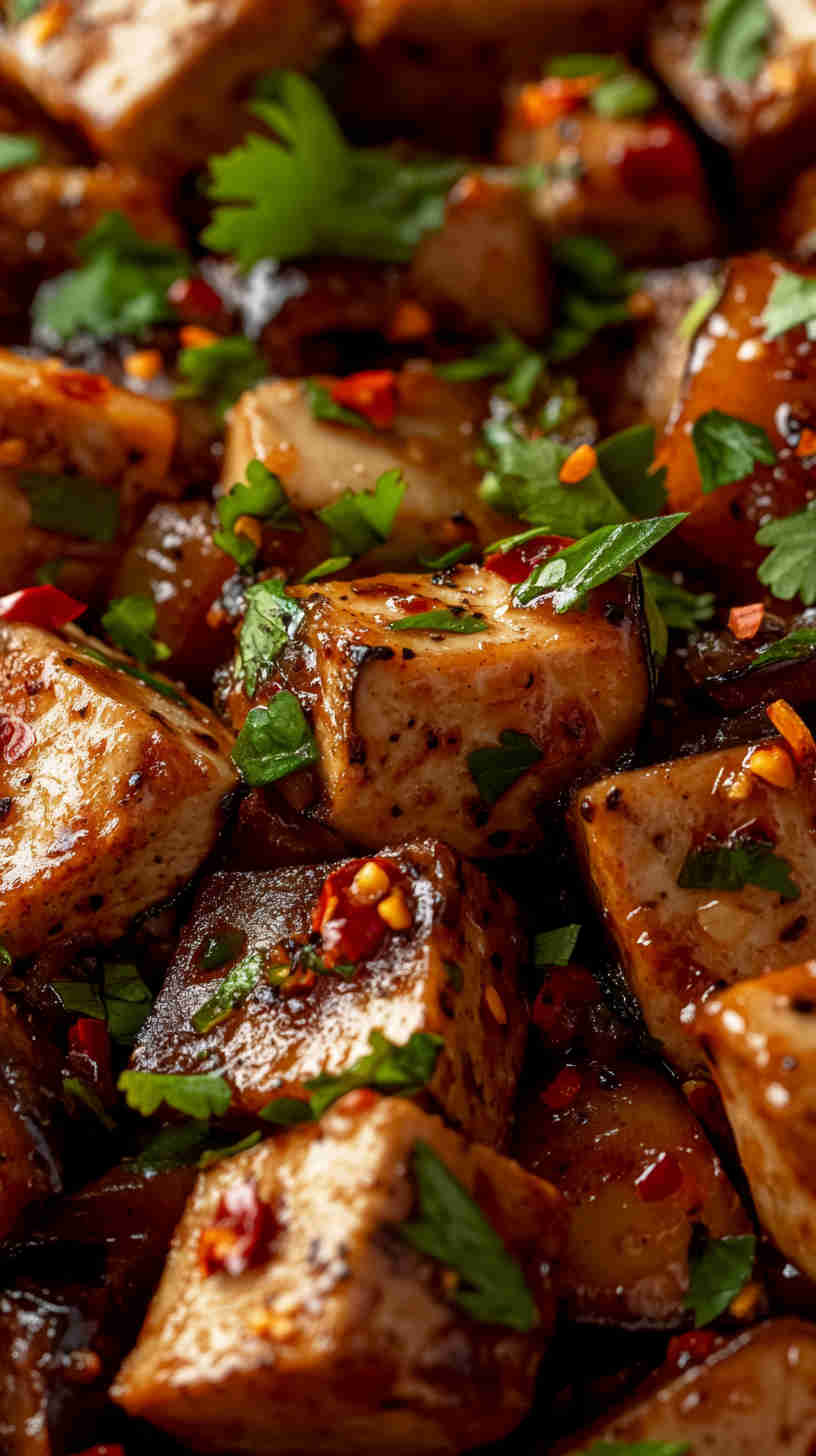 Spicy Aubergine Stir-Fry with Tofu