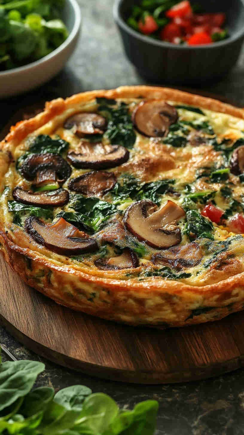 Spinach, Mushroom & Swiss Frittata