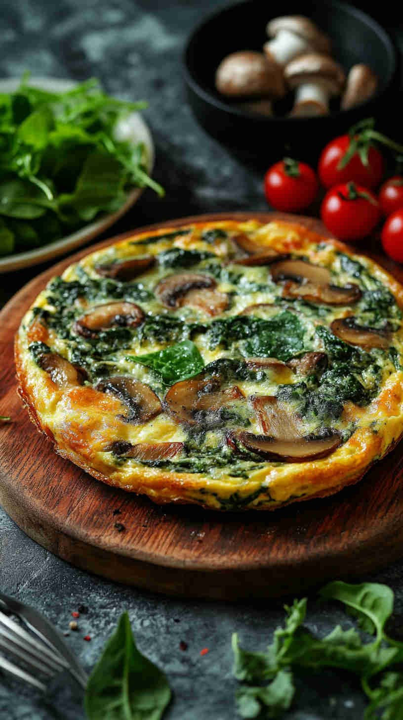 Spinach, Mushroom & Swiss Frittata