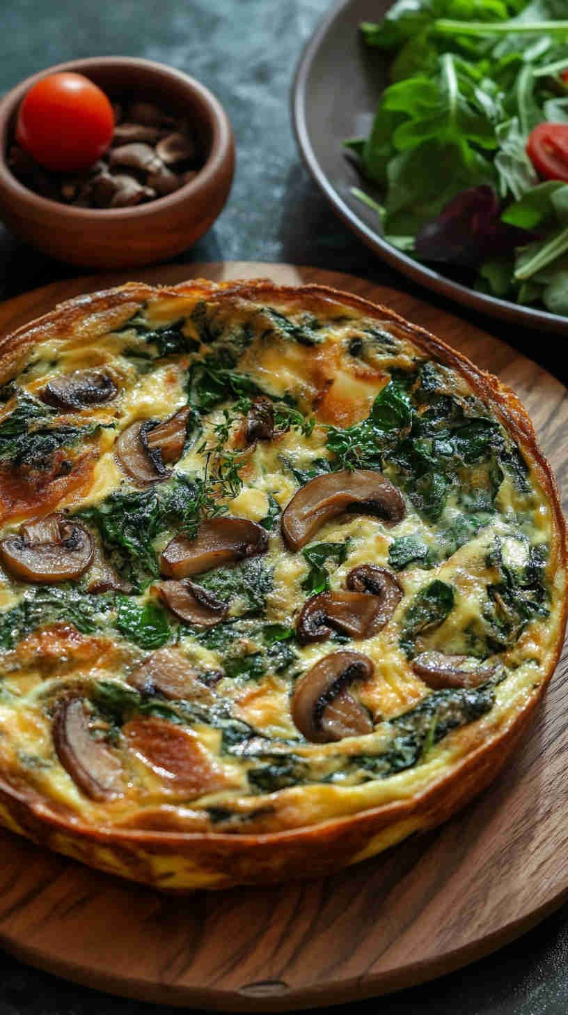 Spinach, Mushroom & Swiss Frittata