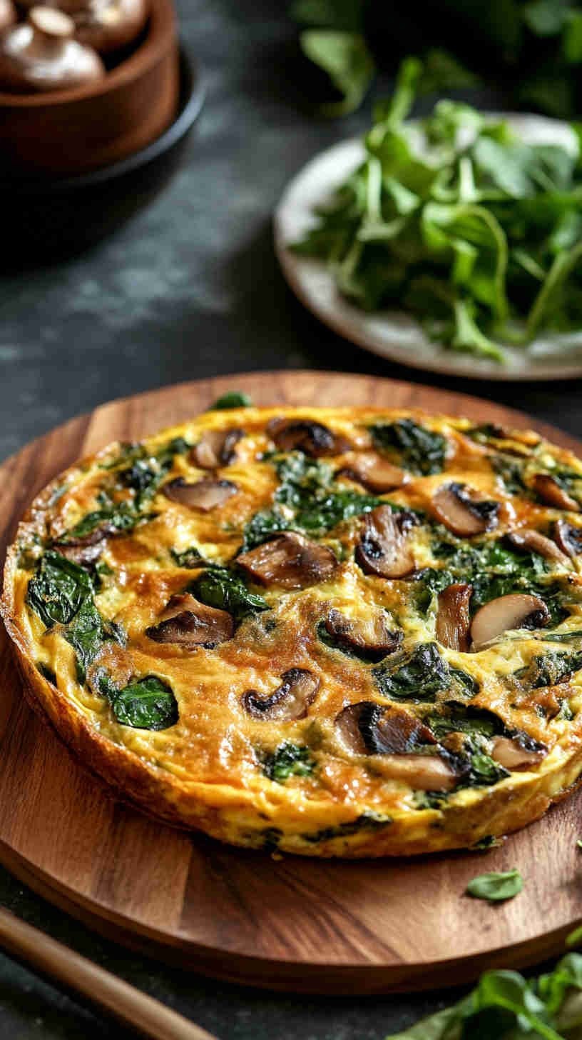 Spinach, Mushroom & Swiss Frittata
