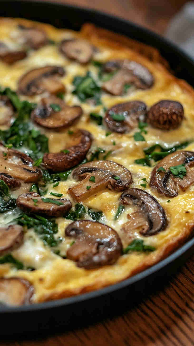 Spinach, Mushroom & Swiss Frittata