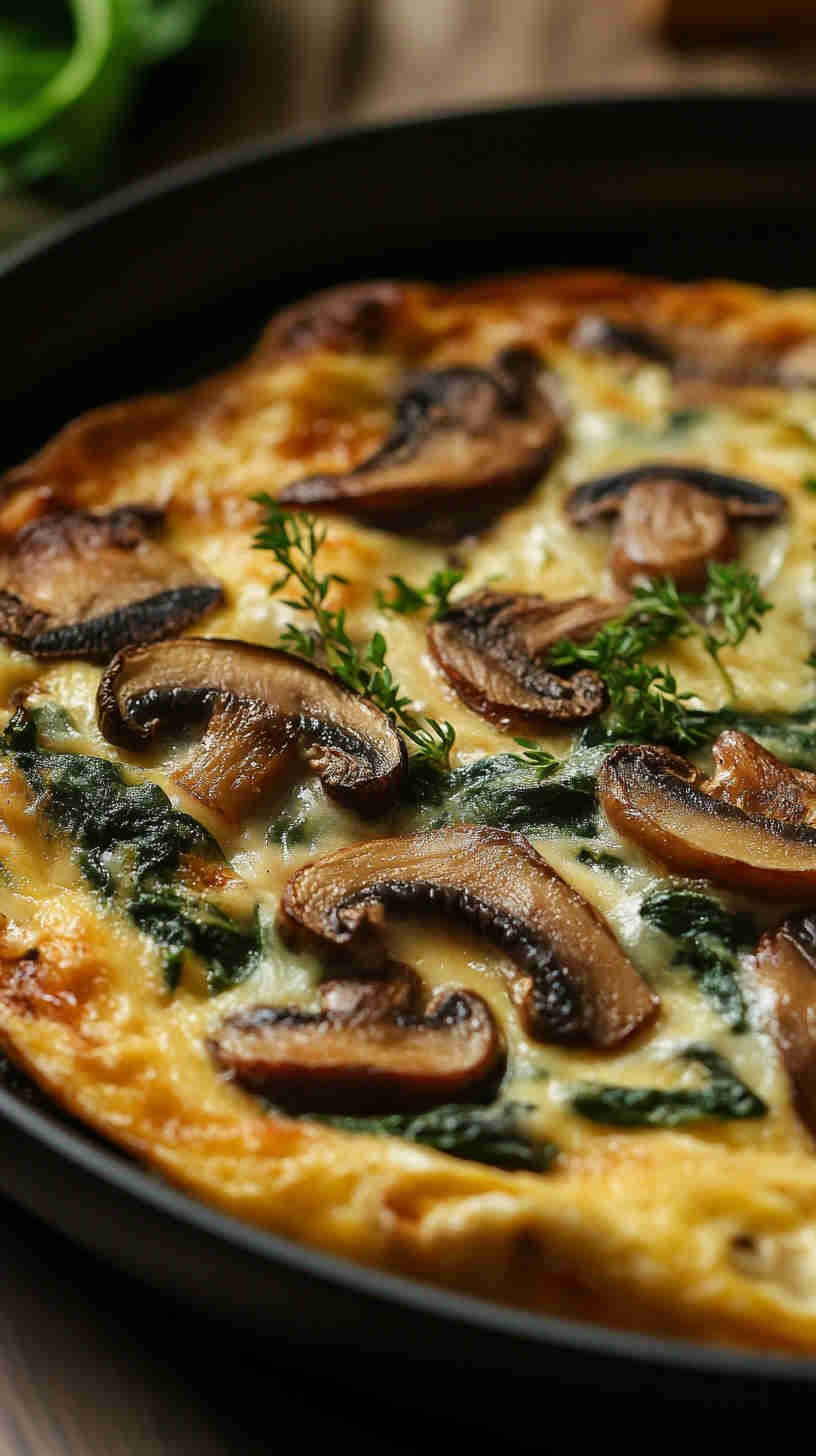 Spinach, Mushroom & Swiss Frittata