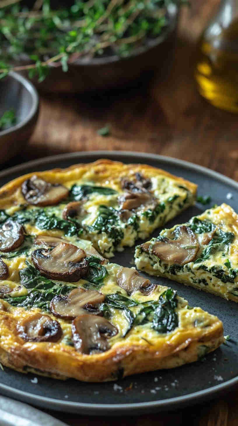 Spinach, Mushroom & Swiss Frittata
