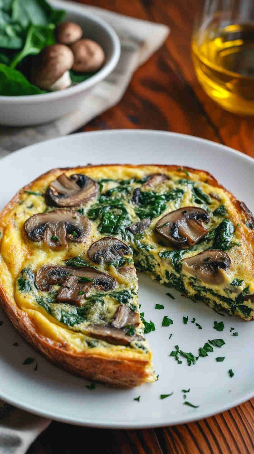 Spinach, Mushroom & Swiss Frittata