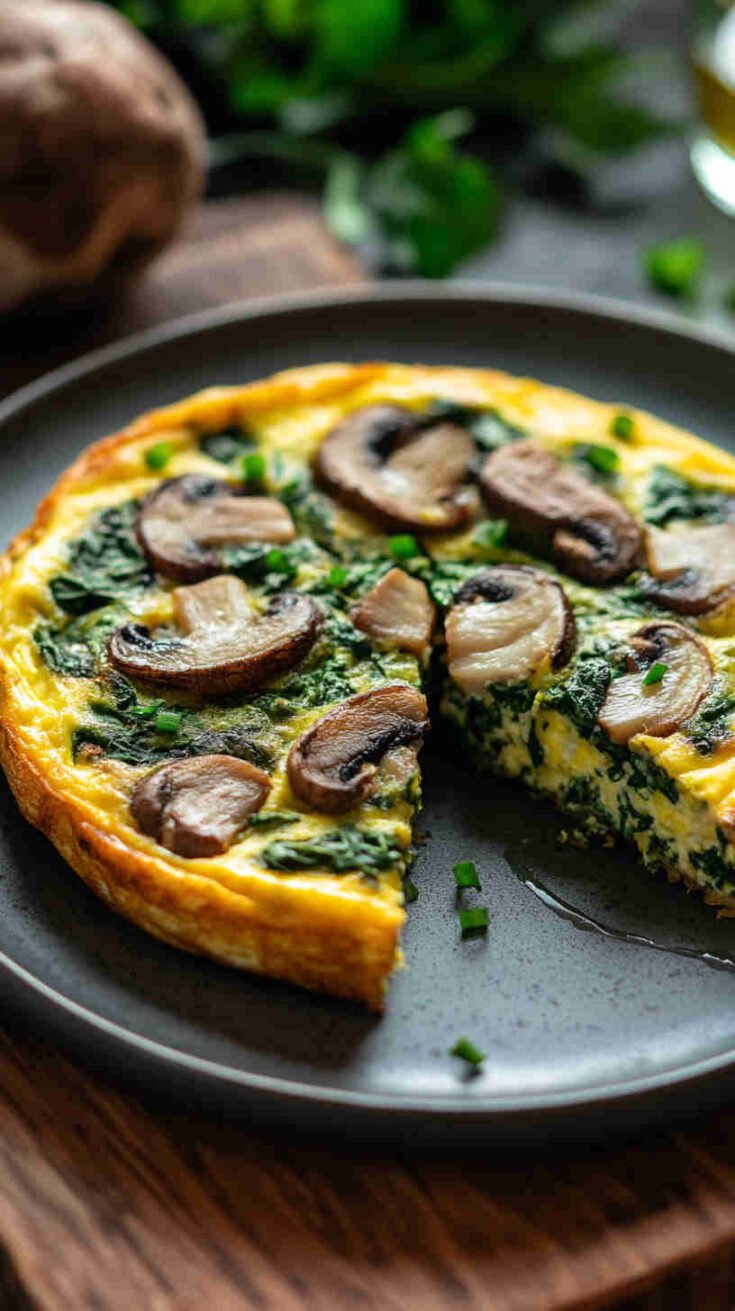 Spinach, Mushroom & Swiss Frittata