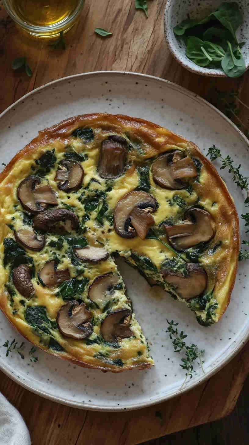 Spinach, Mushroom & Swiss Frittata