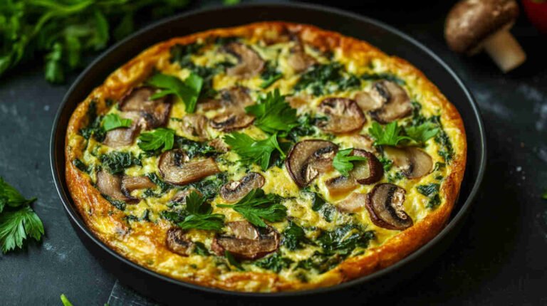 Spinach, Mushroom & Swiss Frittata