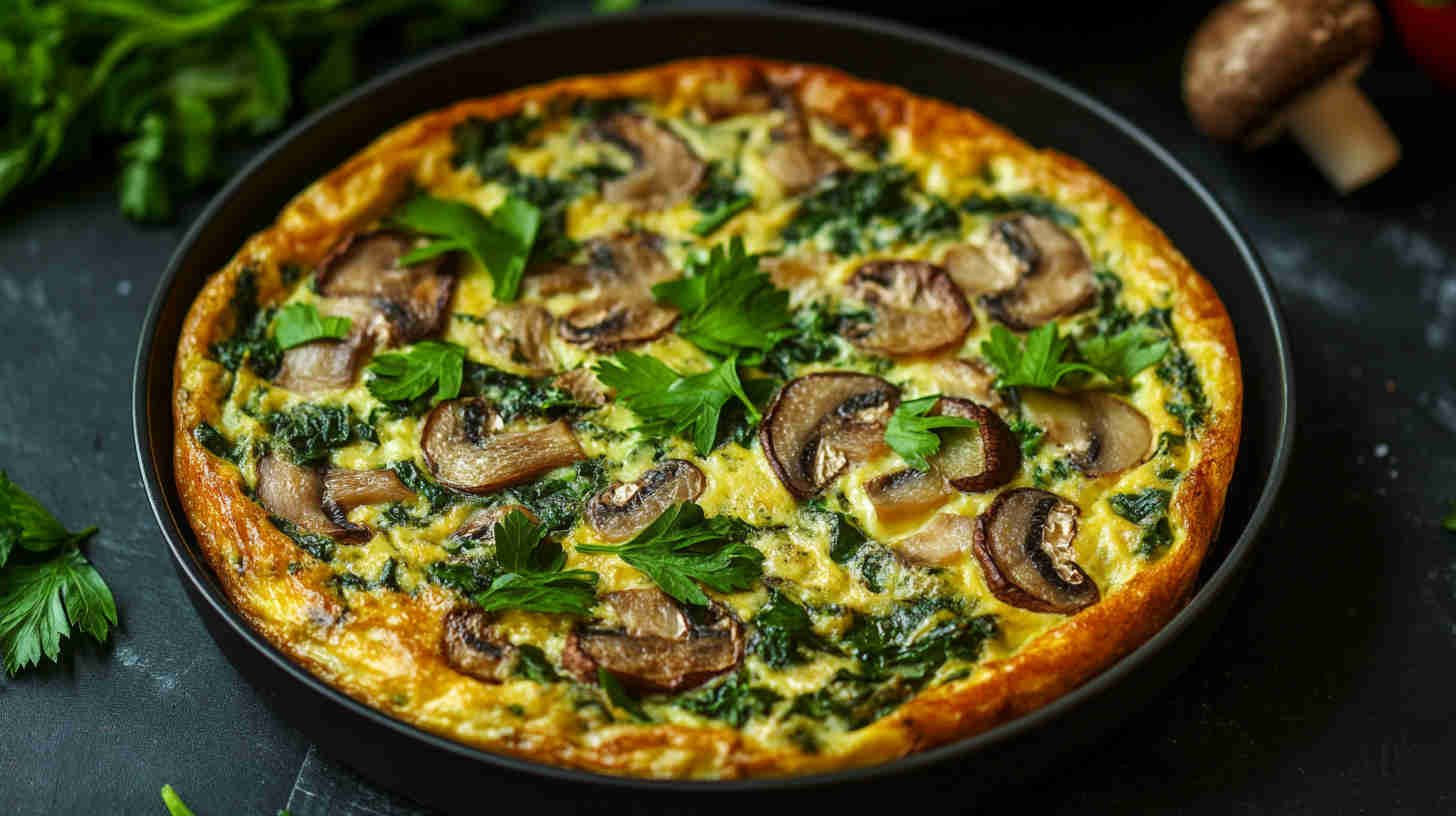 Spinach, Mushroom & Swiss Frittata