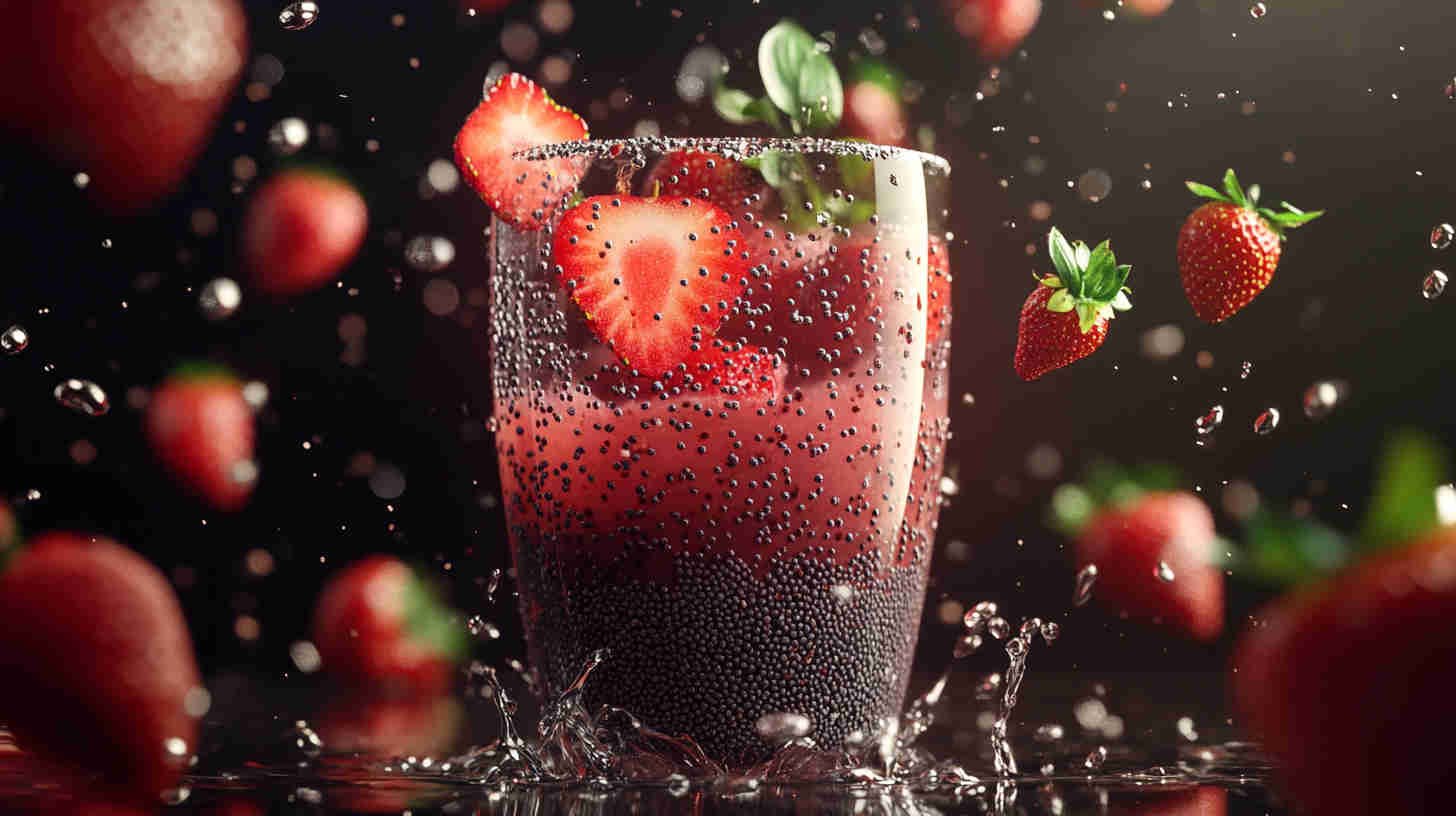 Strawberry Acai Refresher with Chia Seeds