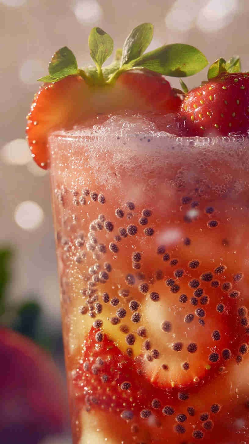 Strawberry Acai Refresher with Chia Seeds