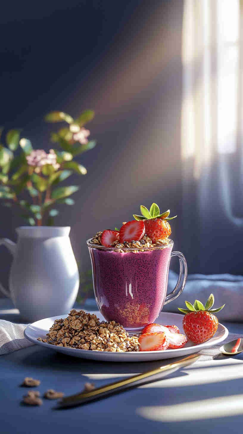 Strawberry Acai Refresher with Chia Seeds