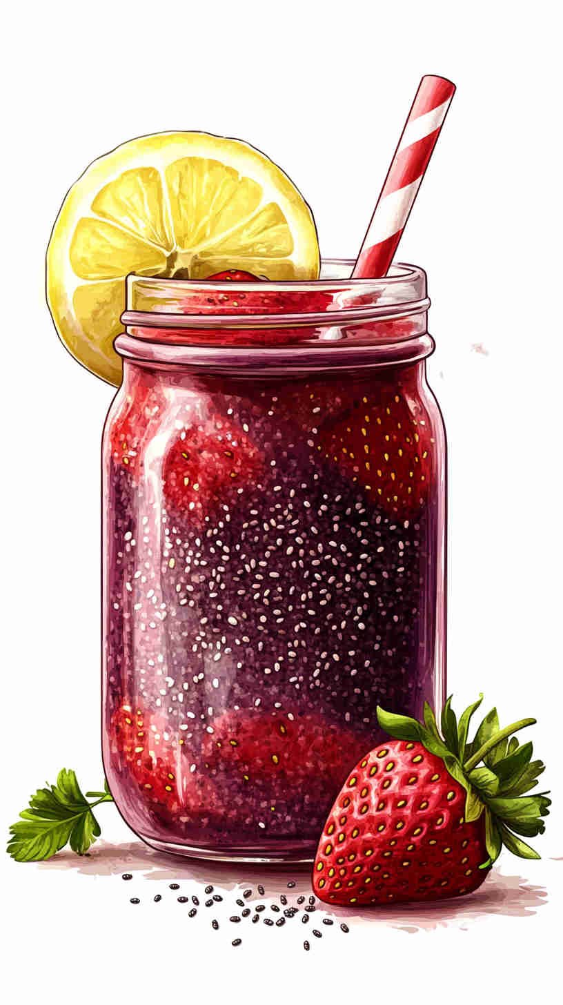 Strawberry Acai Refresher with Chia Seeds