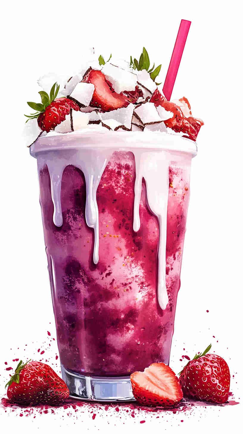 Strawberry Acai Refresher with Coconut Twist