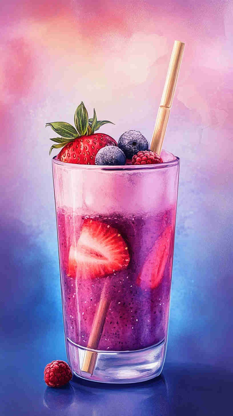 Strawberry Acai Refresher with Coconut Twist