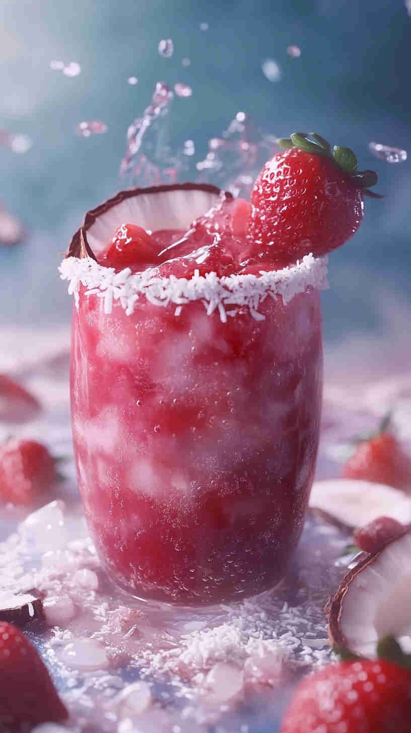 Strawberry Acai Refresher with Coconut Twist