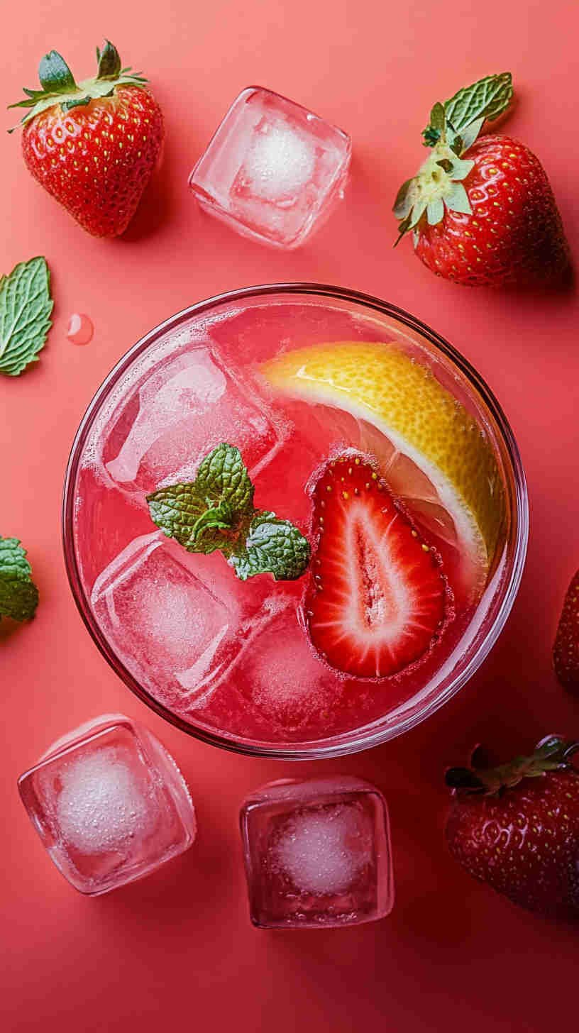 Strawberry Acai Refresher with a Minty Kick