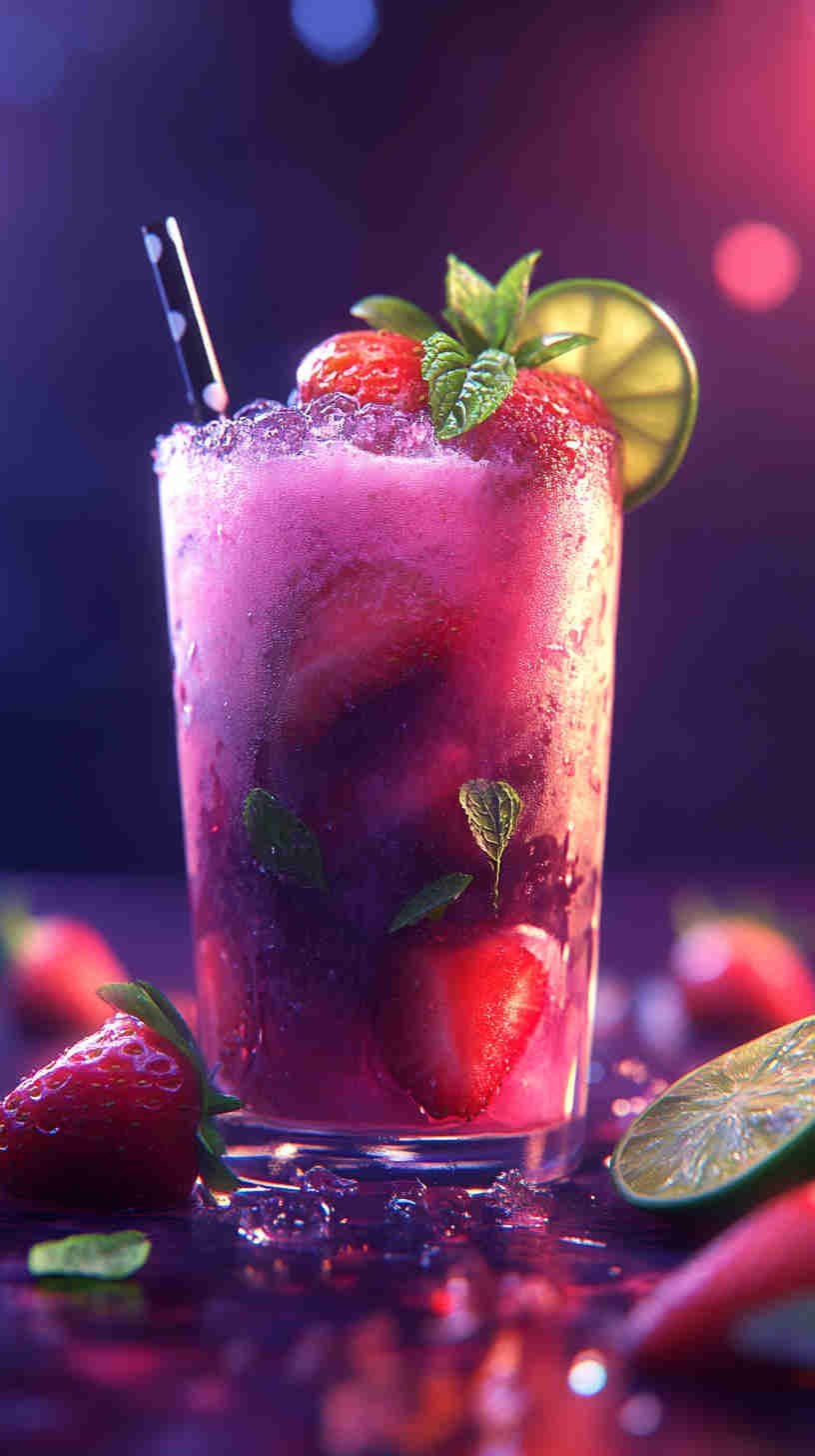 Strawberry Acai Refresher with a Minty Kick