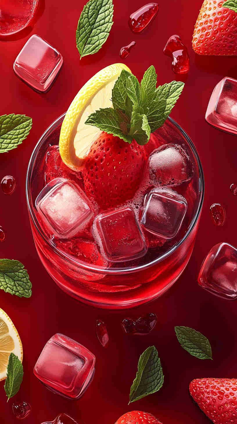 Strawberry Acai Refresher with a Minty Kick